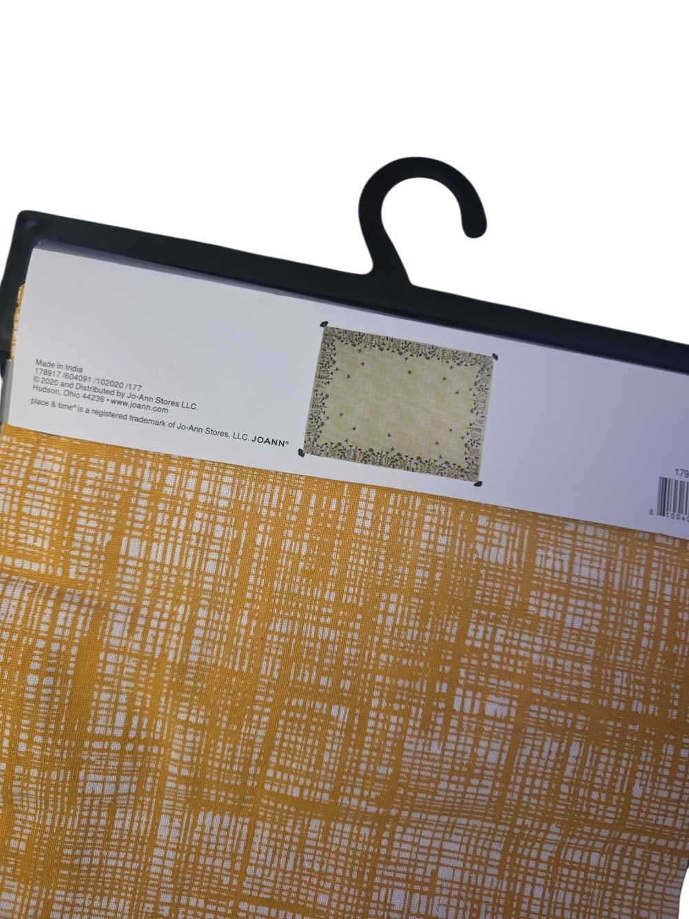 Place & Time JO-ANN's (Oblong) Tablecloth In Mustard Yellow Cotton Tablecloth - Picture 3 of 11
